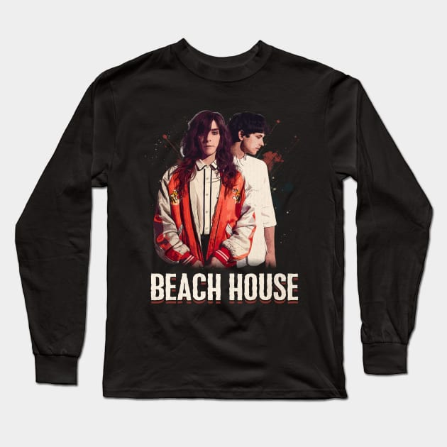 Classic Art Beach Music Long Sleeve T-Shirt by Black Demon Bear